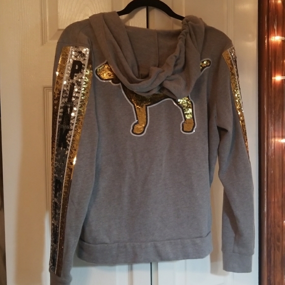 Victoria's Secret sequin zip up hoodie - Picture 5 of 5